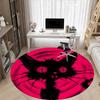 1PC Cat Night Office Round Area Rug, Mat Suitable For Office, Under Office Chairs Bedroom Living Room Home Decor, Room Deco