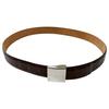 Great LOUIS VUITTON belt Ceinture Silver Logo Buckle Brown alligator mens Used