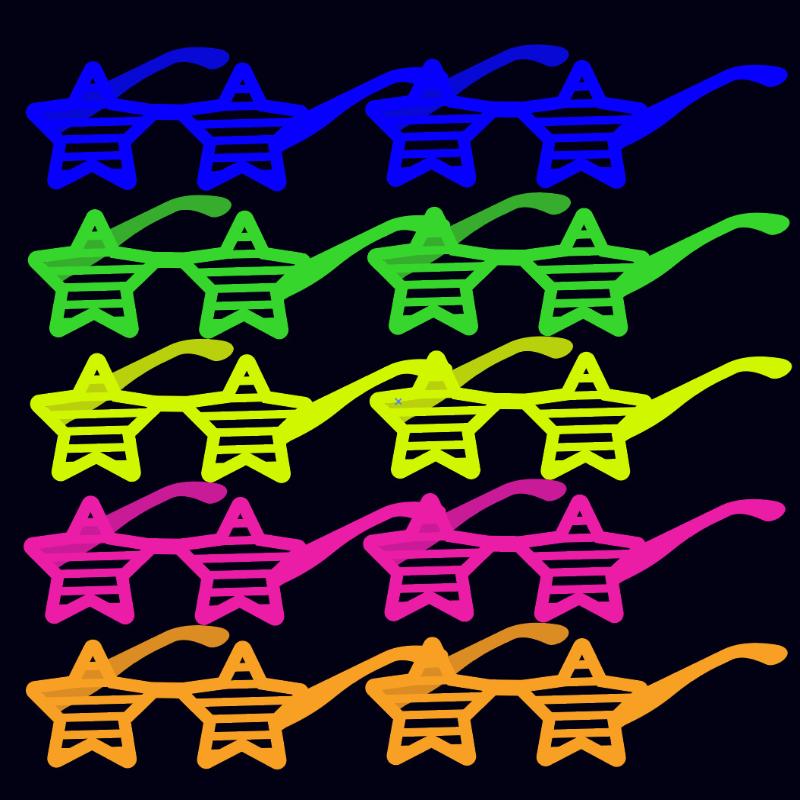 10Pcs Glow In Dark Party Glasses Neon Colorful Fluorescent Eyeglasses for Bar Pub Theme Event Supplies Random Color