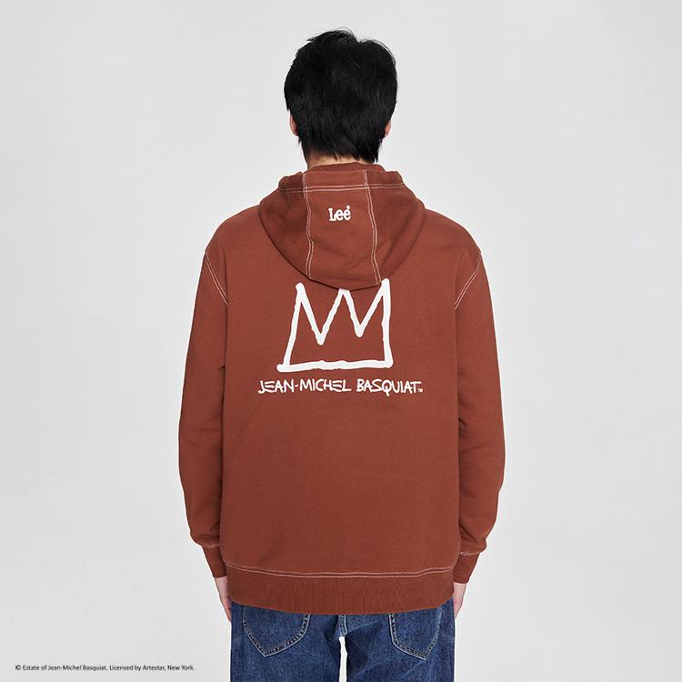 Lee X Basquiat Collaboration SS24 Comfortable Embroidered Logo Hoodie Men hoodies Brown LMT006910CST00FA05168