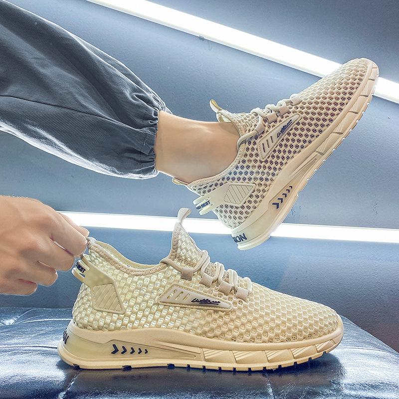 Foreign Trade 2025 New Summer Mesh Large Mesh Hollow Breathable Men's Shoes Sports Versatile Casual Running Shoes Men