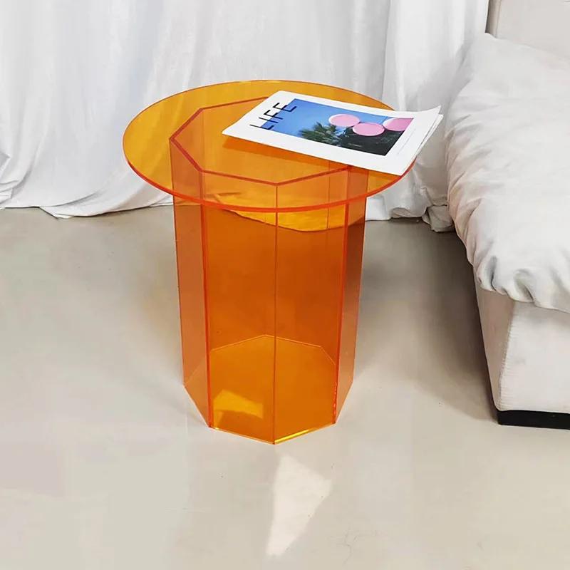 Coffee Table Acrylic Bedside Office Room Table transparent Bedroom Furniture Storage Garden Balcony Table
