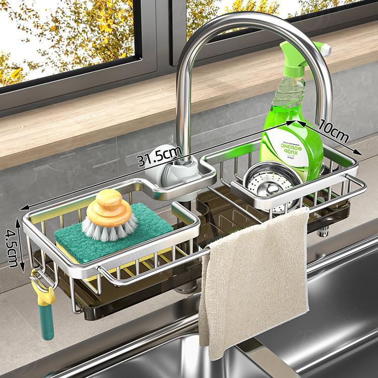 Multifunctional Kitchen Sink Organizer: Dishwashing & Vegetable Washing Basket with Storage Rack