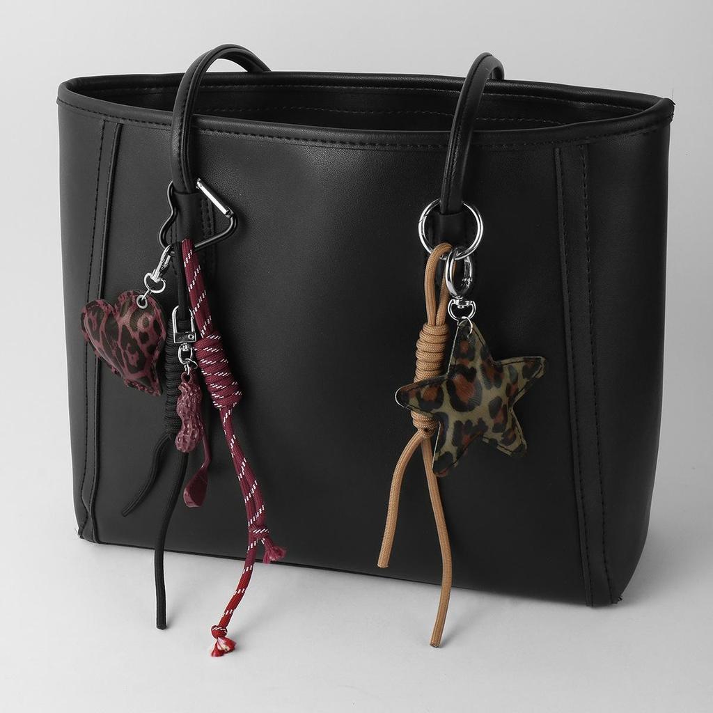 Miu Style Multicolor Leopard Heart & Star Charm Keychain