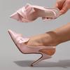 Satin Elegante Spitze Pumps Damen Sandalen Plissierte Mode Hochzeit Party Kleider Schuhe Weiblich Flach Hohe Absätze Damen