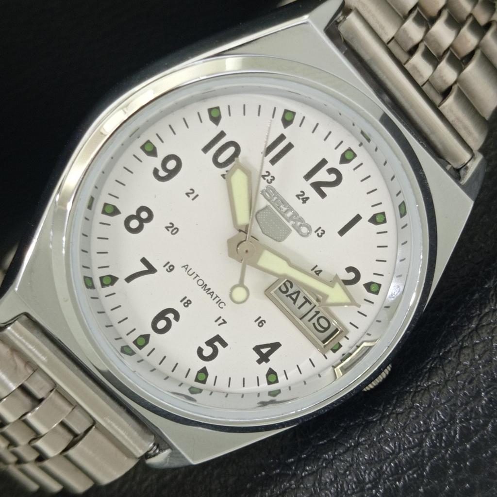 

REFURBISHED SEIKO 5 AUTOMATIC 6309A VINTAGE JAPAN MENS WHITE WATCH a441709-1 Sk-a441709