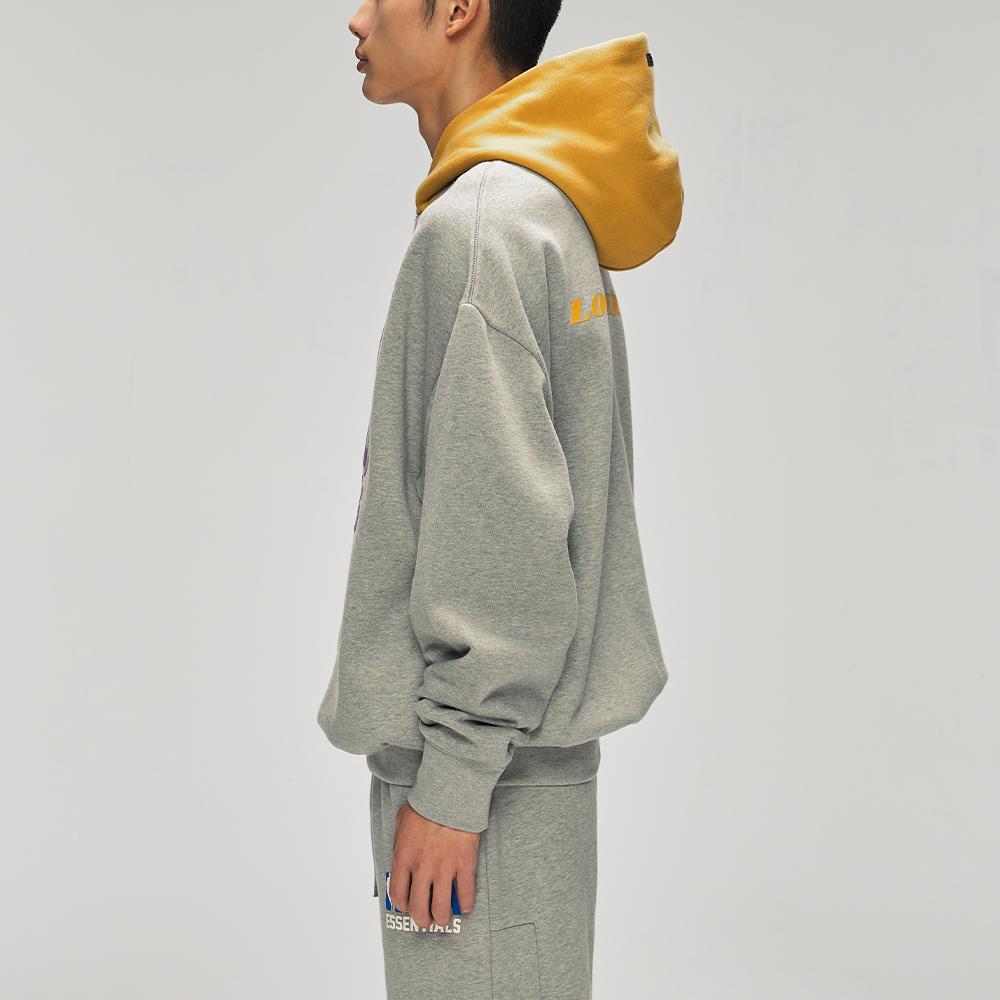Fear of God Essentials Felpa Sportiva X NBA Lakers Grigio Melange Cemento/Canyon Uomo Top Grigio 192NB256405F