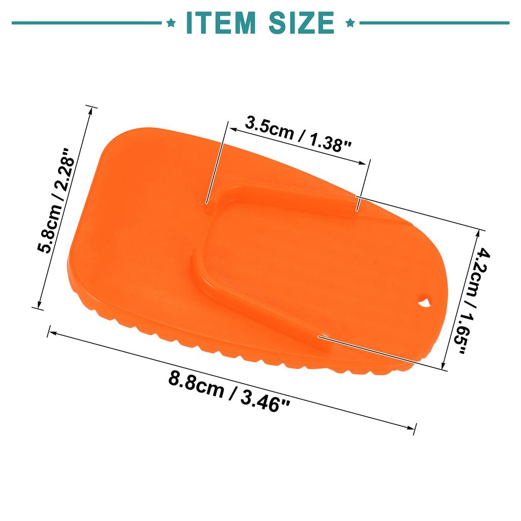 ACROPIX Motorcycle Kickstand Pad Support Plate Pad Parking Stand Side Stand Extension Pad Orange 4pcs