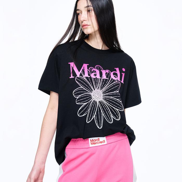 [Mardi mercredi] T-Shirt Flowermardi Gradation_black Pink