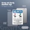 SmartSign 14 x 10 inch “No Pets - No Dogs Or Pets Allowed, Comfort/Emotional Support Animals Not Service...” Metal Sign, 40 mil Laminated