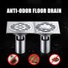 Floor Drain Anti-Odor Shower Drain Anti-clogging Hair Stopper Catcher Sink Strainer Stainless Steel Drain Protectors Bathroom Toilet Tub Tile Insert F