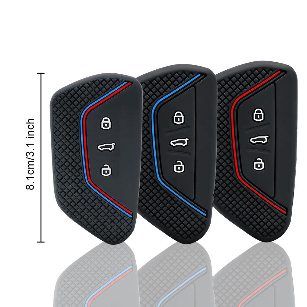 Silicone Car Key 3 Button Key Cases Cover Protection For VW Golf 8 Mk8 GTI GTD R ID3 ID4 ID.4XCROZZ ID.6X 2020 2026 Accessories