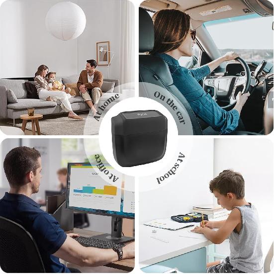2PCS Car Trash Can With Lid + 60PCS Garbage Bags,Mini Trash Can Interior Accessories For Door/Seat/Center Console/Home/Office,Multifunctional Car