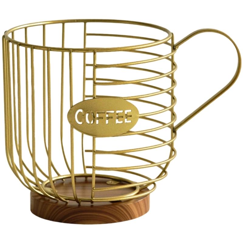 Durable Iron Coffee Pods Holder With Adjustable Dividers Compact Storage Solution For Pods Kitchen Accessories золотой