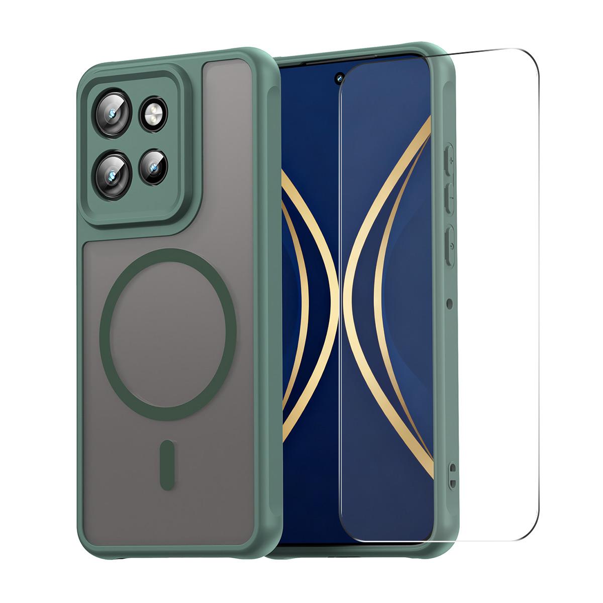 Для Motorola Edge 60 Neo 5G ENKAY HAT PRINCE Магнитный чехол с закаленным стеклом 9H PC TPU Матовое покрытие для телефона