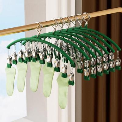 Tendedero de ropa de acero inoxidable, percha para ropa con gancho resistente al viento, resistente, antideslizante, para ropa interior y calcetines.