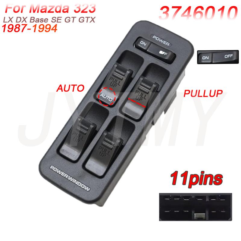 

Car Accessories Window Switch for Mazda 323 LX DX Base SE GT GTX 1987-1994 Driver Side Electric Master Lifter Control Button 3746010