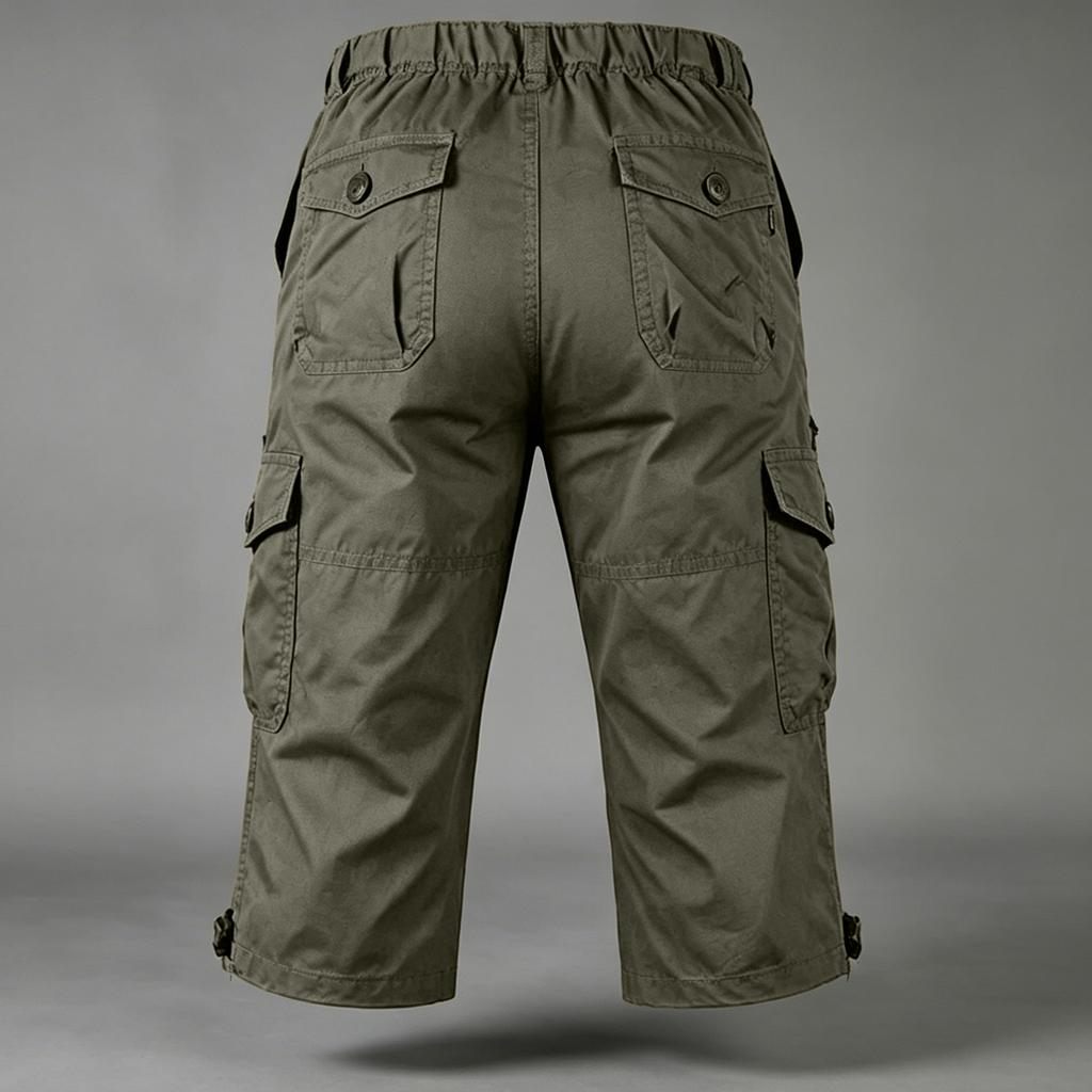 Heren Losse Casual Cargo Shorts Multi Pocket Knie Lengte Werkkleding Utility Shorts met Verstelbaar Trekkoord Zoom