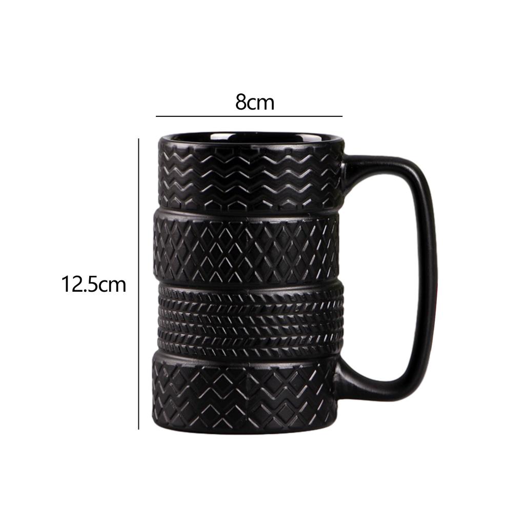 Ceramic Tyre Tire Coffee Mug Car Mug Morning Cup Juice Milk Mugs for Birthday Holiday Gifts Coffee Cups Wheel Coffee Mug Desk