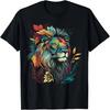 Kleurrijke Leeuw Dames Grafisch Zomer Bloemen Dieren Grafisch T-shirt