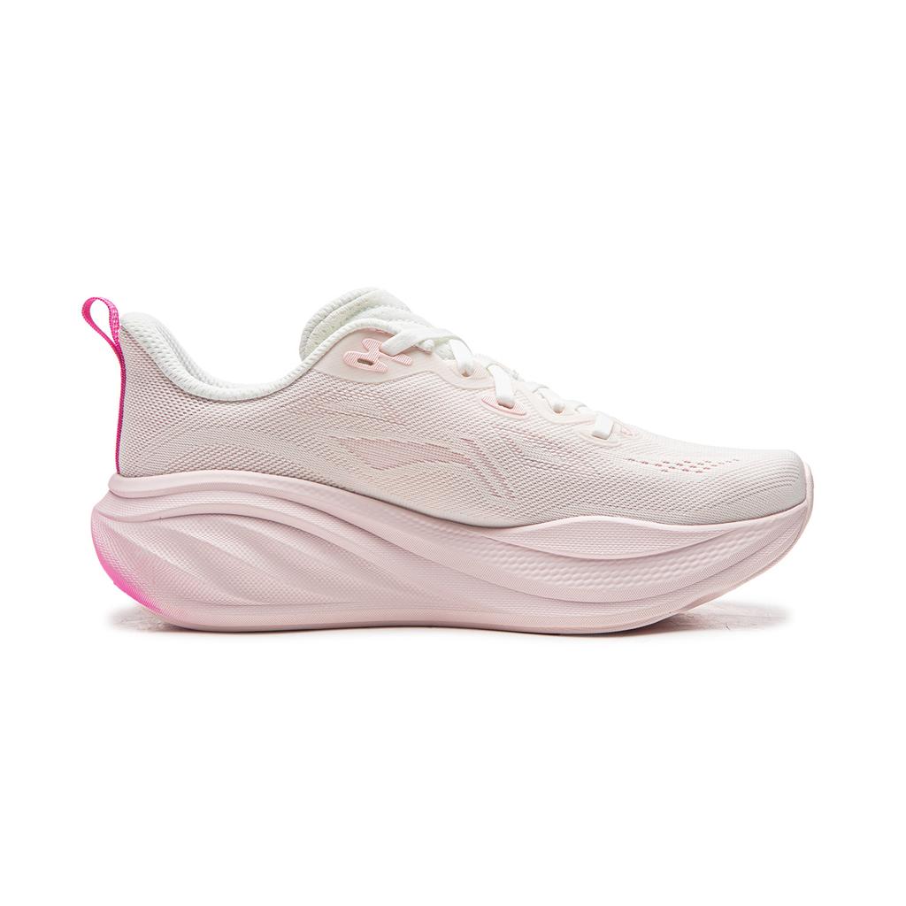 Li Ning Leisurely 2 Cushioning Slip Resistant Abrasion Resistant Breathable Low top Running Shoes Women's White Pink ARSW040-4