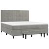 3137857 vidaXL Divan Bed and Mattress Light Grey 180x200cm Velvet