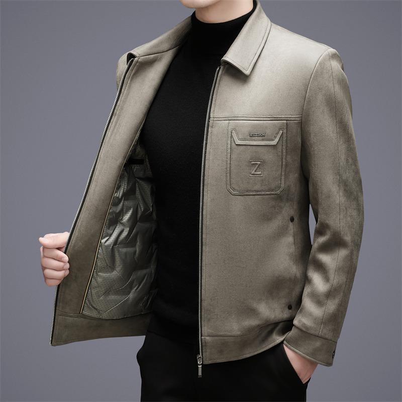 Men's Winter Fashion Down Jacket - Solid Color, 90% White Duck Down, Warm Casual Business Coat