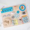 Children's Educational Early Education Busy Board Toys Wooden Car Multi-functional Music Steering Wheel Busy Board Unlocking Toys
