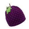 Cappello senza tesa a forma di frutto in maglia dolce Cappello invernale caldo per donna ragazza Copricapo fatto a mano all'uncinetto Accessorio per festa di Halloween