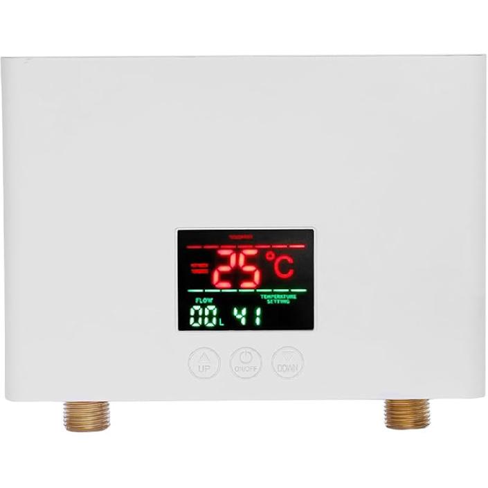 Electric Tankless Water Heater 220v 5.5kw Water Heater for Home Instant Mini Smart for Under Sink Kitchen 5500w White