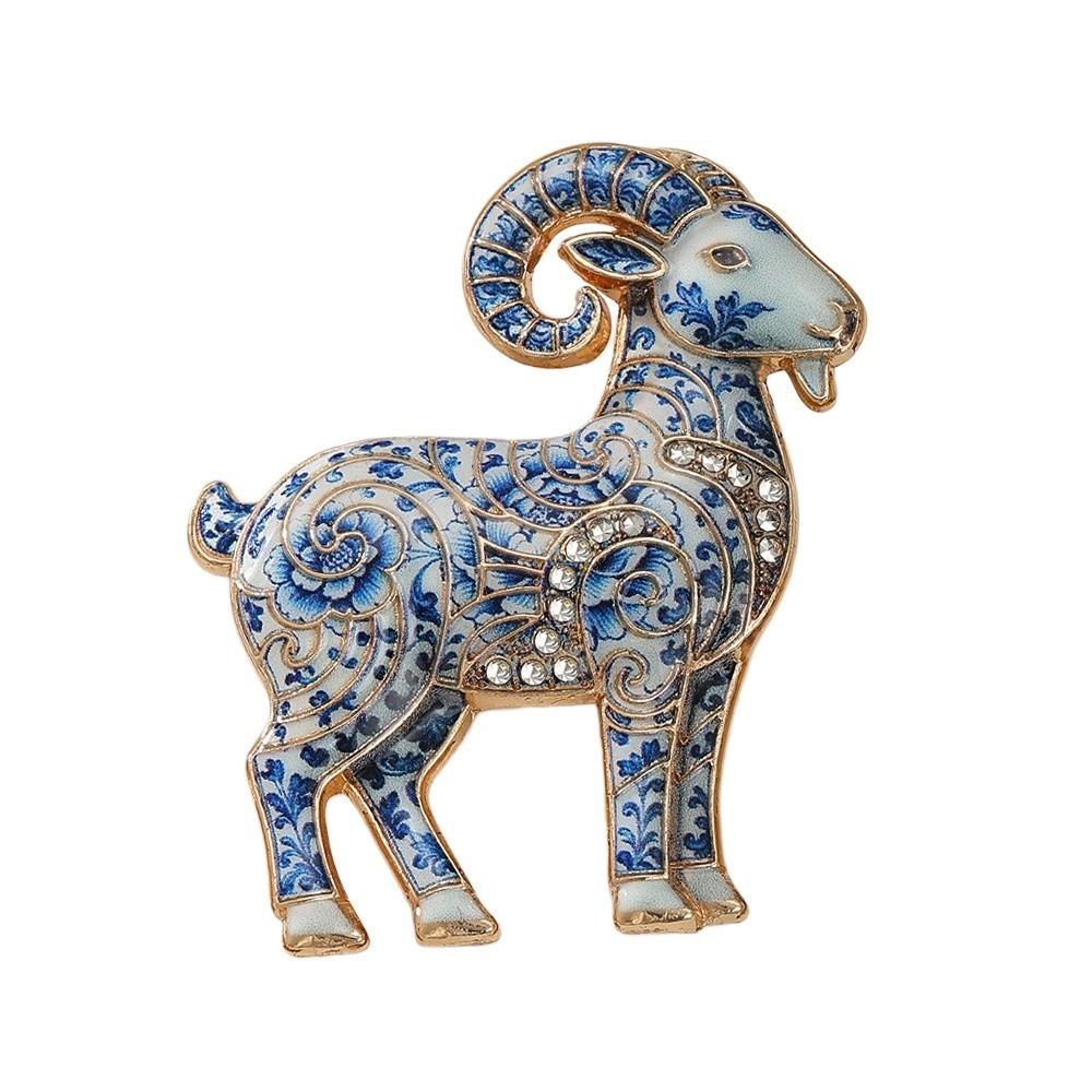 Diamond-inlaid Sheep Brooch Vintage Brooch Pins Trendy Lady's Suit Brooch  Cloth Accessories