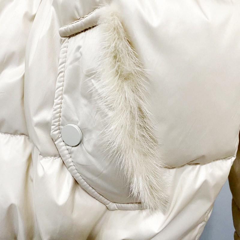 Womens Short Puffer Coat With Faux Fur Collar Stand Zip Front Loose Fit Winter Warm Outerwear