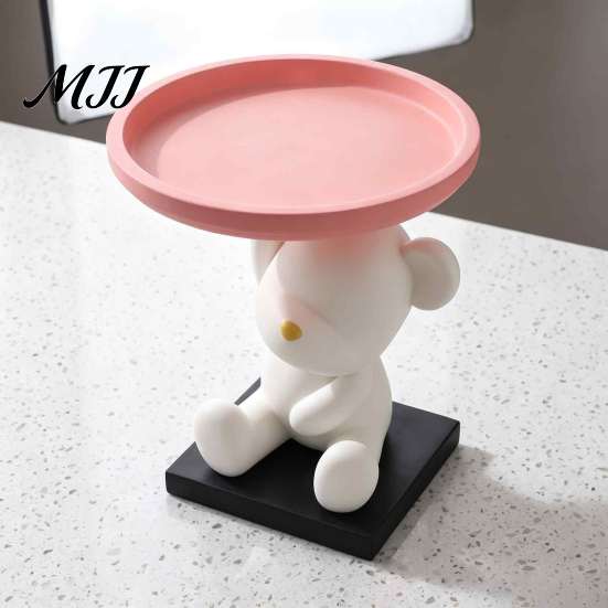 Desktop Trinket Dish 3D Printed Bear Jewelry Tray, Cute Storage Organizer for Entryway Key Holder Keys and Trinkets, Decorative Tray Bedroom