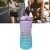 Straw Bottle Leakage Proof Frosted Gradient Color   Open Sports Water Cup with Handle Clear Scale 2000ml