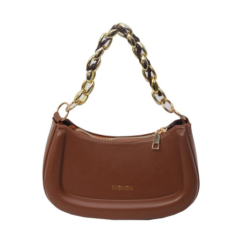 

Французька жіноча жіноча сумочка 2024, весна-літо, нова модна сумка через плече, універсальна ретро-сідельна сумка коричневий