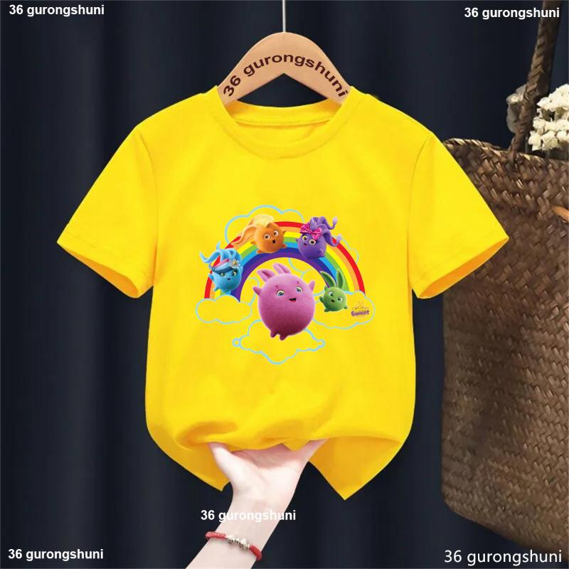 New Arrival Girls Tshirt Cute Sunny Bunnies Cartoon Print Kids T-Shirts Summer Funny Boys T Shirt Fashion Toddler Shirt Tops