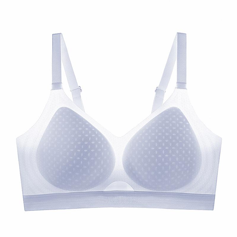 Traceless Underwear Women's Small Breasts Gather In Summer, Thin and Cool, Sexy Mint Fiber, Anti-gravity Ou Ruofeng Nude Bra