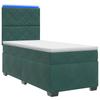 Box Spring Bed with Mattress Dark Green 80 X 200 Cm Velvet