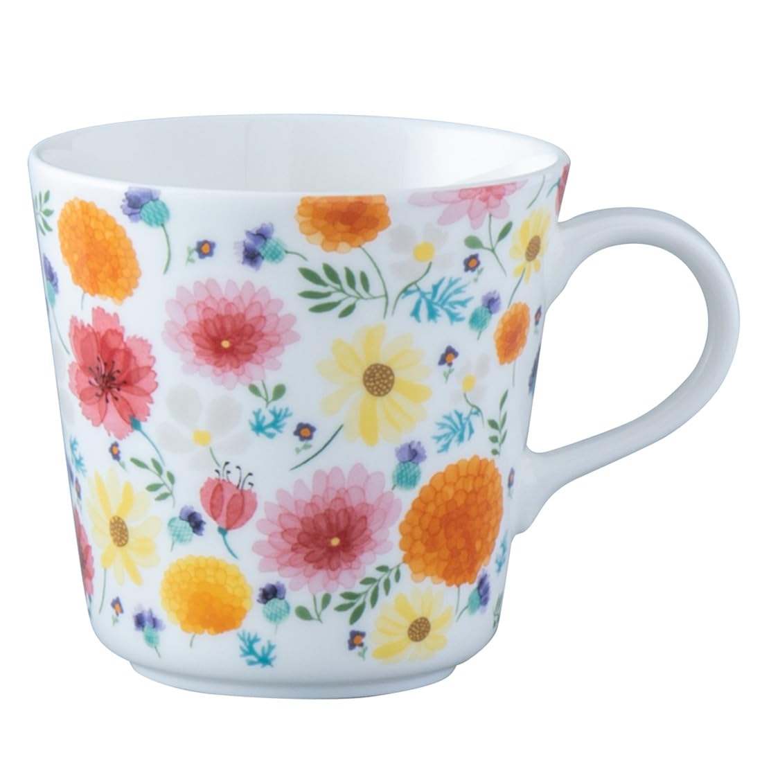 

NARUMI Anna Emilia the Colorful Floral Nordic Dishwasher Gift All Best Mug, 340cc, Orange, Print, Gorgeous, Cute, Design, Large, Gift,