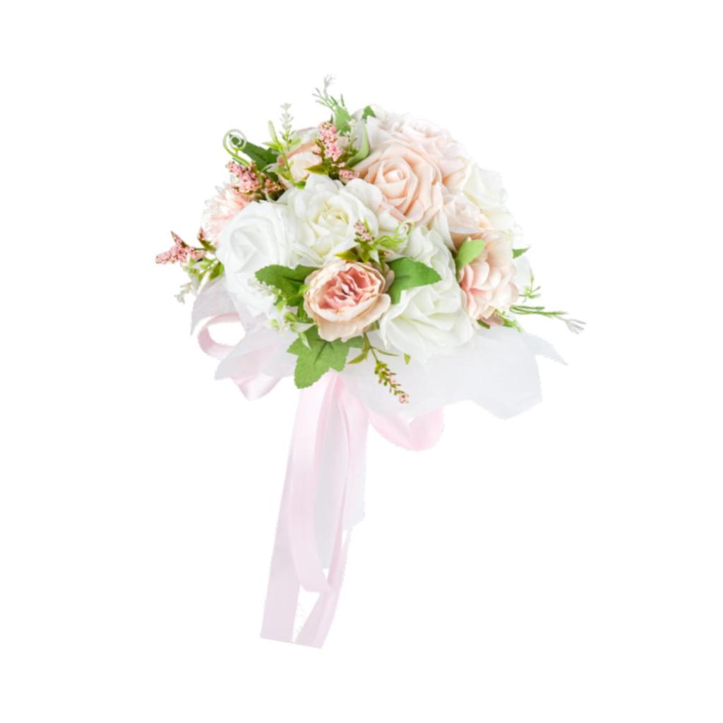 Wedding Bride Bouquet Artificial Rose Flower Bunch for Holiday Wedding Decor