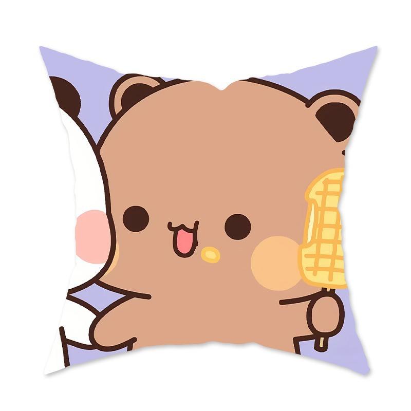 Cute Cartoon Pillow Decorative Sofa Living Room Cushion Bedroom Cartoon Pattern Pillow Back Pillow Lumbar Pillow Case