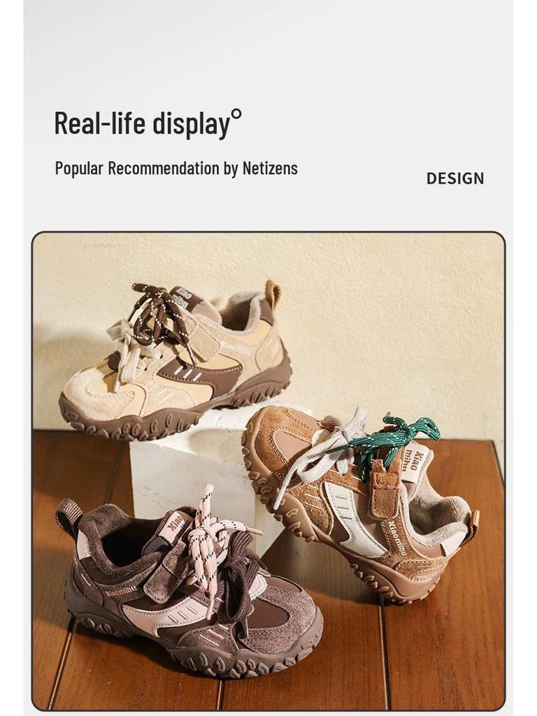 2025 Spring/Autumn Girls' Casual Shoes: Forrest Gump Style Parent-Child Sneakers with Winter Velvet