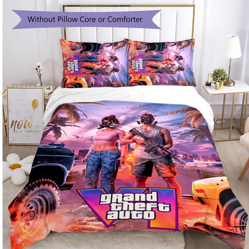 GTA apdrukāts 3 gab. gultasveļas komplekts