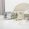 Shiny Sequin Shoulder Bag For Women Fashion Chain Crossbody Bag Casual Versatile Small Square Bag Party Banquet Evening Bag
