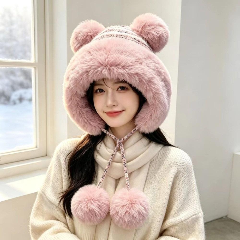 Anti-Cold Ear Protection Hat Fleece Lined Beanies Cap Soft Knitted Hat  Winter