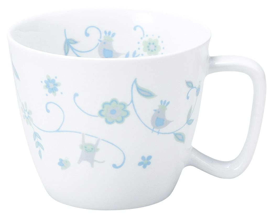 

OGISO Tableware used in nursery school Reinforced porcelain Cup with easy to hold handle Sarasa Blue 19561320B100 [Official]
