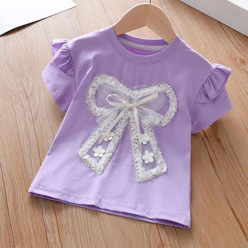 Mädchen Kurzarm T-shirt Baumwolle Sommer Top Kinder Sommer Kleid Frauen