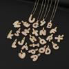 Copper Inlaid Zircon Letter Pendant Necklace - Hip Hop Full Diamond Design