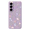 For Samsung Galaxy A56 5G Case Pink Blue Flowers Pattern Printing Straight Edge TPU Phone Back Cover
