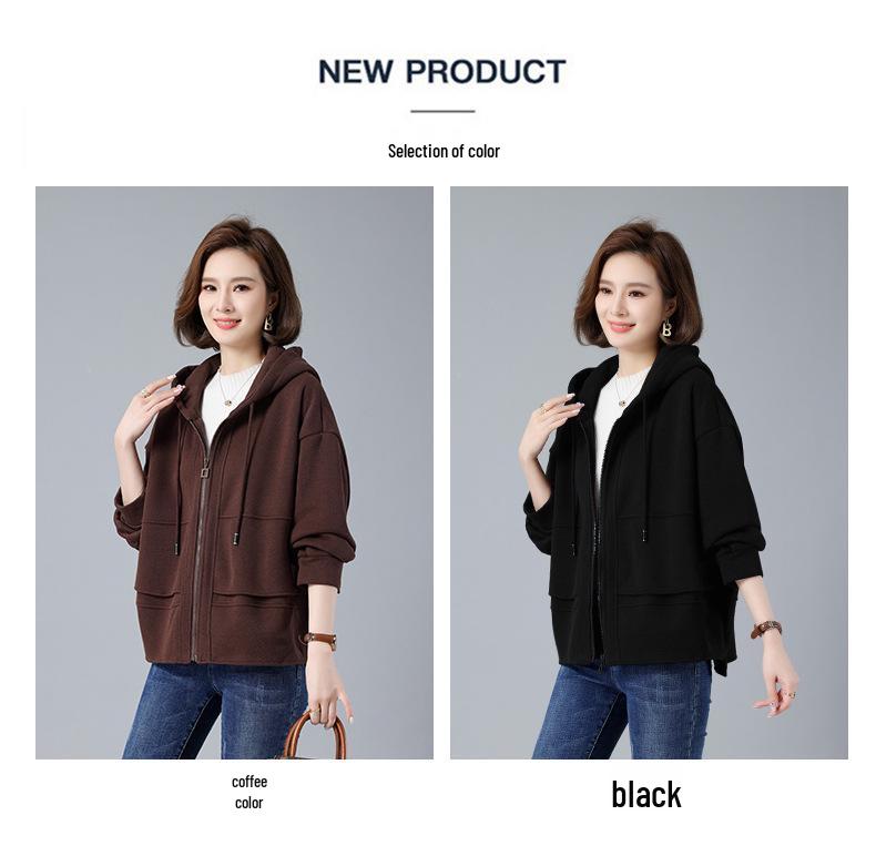 Damski kardigan polarowy z kapturem w dużych rozmiarach - Moda jesienno-zimowa 2024 dla kobiet w średnim i starszym wieku